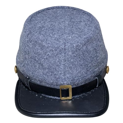 American Civil War Officer CSA Confederate Kepi (einfarbig), Futtermütze/Mütze - 100% Wolle, GRAU, large von UK EMPIRE GROUP