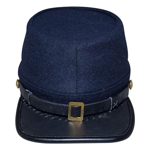American Civil War Officer US Union Kepi (einfarbig), Futtermütze/Mütze, 100% marineblaue Wolle, Marineblau, X-Large von UK EMPIRE GROUP