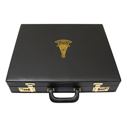 Premium Freimaurer Schürze Grand Aktentasche Past Master Gold Emblem - Freimaurer Regalia Hartschale & Ledertaschen, Kunstleder, Grand Premium Freimaurer Schürze Grand Aktentasche Past Master Gold Emblem - Freimaurer Regalia Hartschale & Ledertaschen, Kunstleder, Grand von UK EMPIRE GROUP