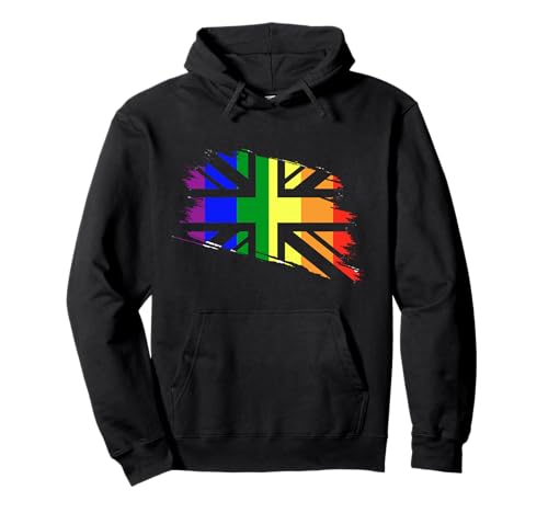 UK Flag LGBTQ Gay Pride Lesben Men Women Britsh Gay Flag Pullover Hoodie von UK Flag LGBTQ Apparel
