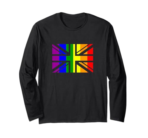 UK-Flagge LGBTQ Gay Pride Lesben Frauen Männer Britische Flagge Langarmshirt von UK Flag LGBTQ Apparel