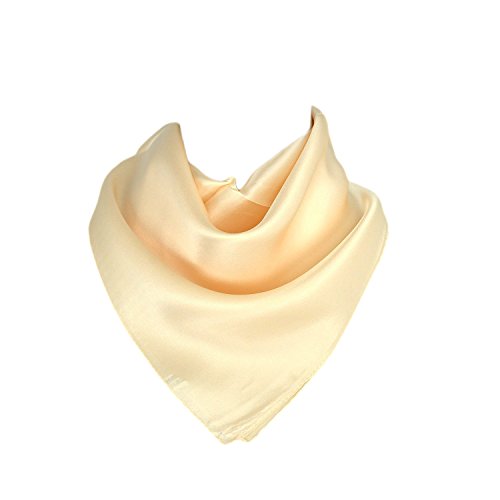 UK_Stone 100% Seide Unisex Einfarbig Bandana Schal Halstuch 50 * 50cm (Beige) von UK_Stone