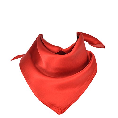 UK_Stone 100% Seide Unisex Einfarbig Bandana Schal Halstuch 50 * 50cm (Rot) von UK_Stone