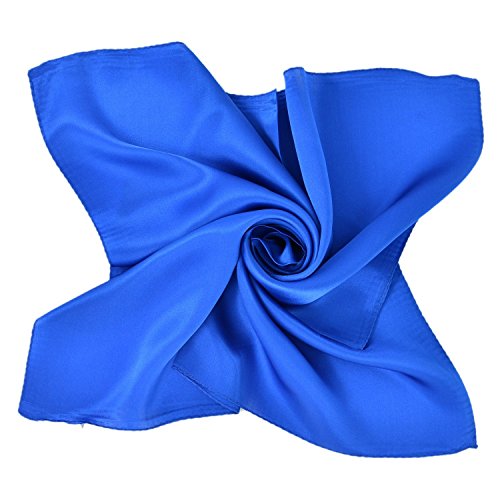 UK_Stone Damen Bandana Kopftuch Seidenschal Seidentuch Halstuch Nickituch 100% Seide Multifunktion Schal Unifarben 50 x 50cm, Dunkelblau von UK_Stone