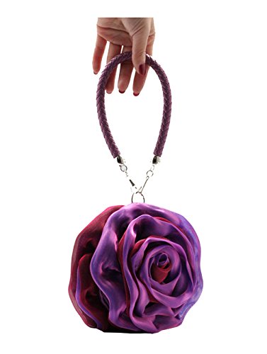 UK_Stone Damen Blumen Form Clutch Party Handtasche Abendtasche Handgelenk Tasche (Lila) von UK_Stone