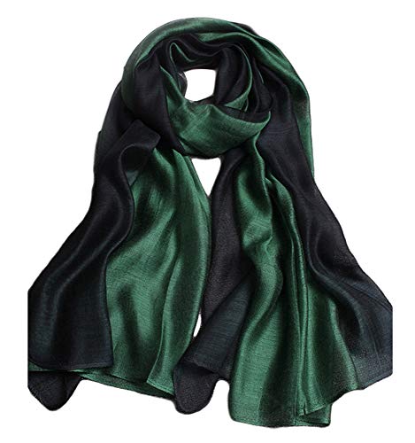 UK_Stone Damen Elegant Einfarbig Farbverlauf Dunkelgrün Schal Halstuch Gross Abendkleidung Stola Muttertag Geburtstag Geschenk von UK_Stone