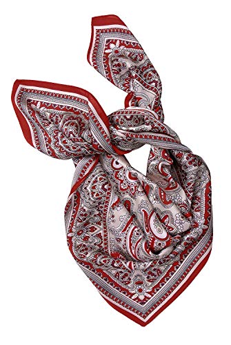 UK_Stone Damen Paisley Muster Bandana Halstuch 100% Seide Kopftuch Krawatte Multifunktionstuch 50 * 50cm von UK_Stone