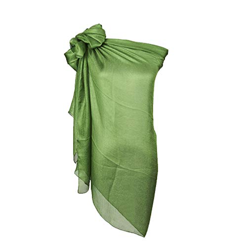 UK_Stone Damen Unifarben Leinen Sarong Pareo Strandtuch Wickelrock Wickeltuch Bikini Sonnenschutz Decke Cover-up von UK_Stone