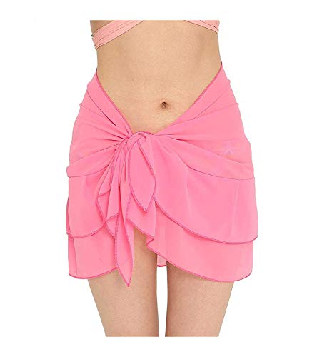 UK_Stone Damen Unifarben Wickelrock Sarong Pareo Kurz Strandtuch Wickeltuch Bikini Sonnenschutz Decke Cover-up von UK_Stone