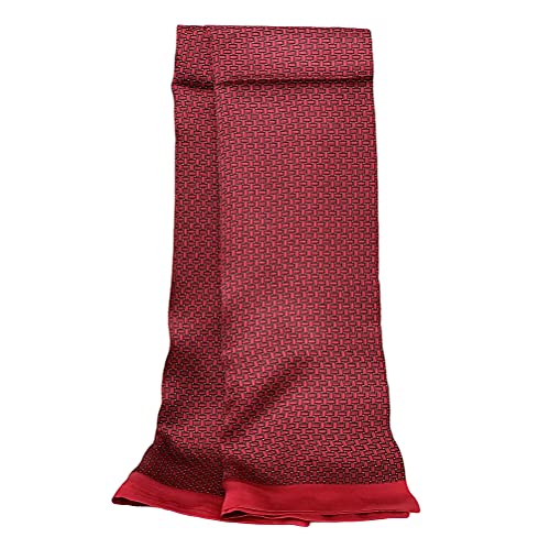 UK_Stone Halstuch Herren 100% Seide Schal Vintage Pattern Seidenschal Herrenschal, (Geflochtenes Pattern #2 Rot) von UK_Stone