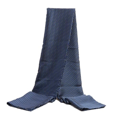 UK_Stone Halstuch Herren Kunstseiden Schal Vintage Pattern Doppelseite Herrenschal (Stern Dunkelblau) von UK_Stone