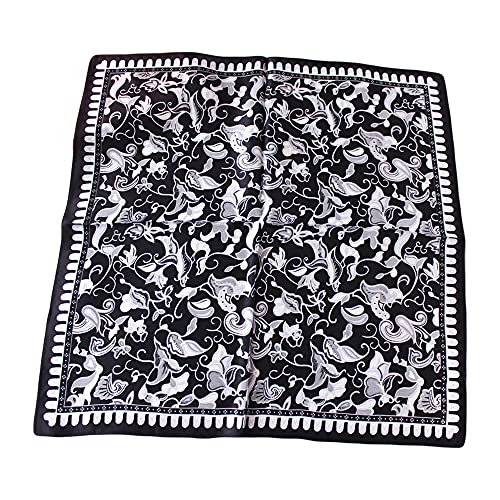 UK_Stone Herren 100% Seide Bandana Halstuch Krawatte Anzug Taschenhandtuch 50 * 50cm (Blumen Schwarz) von UK_Stone