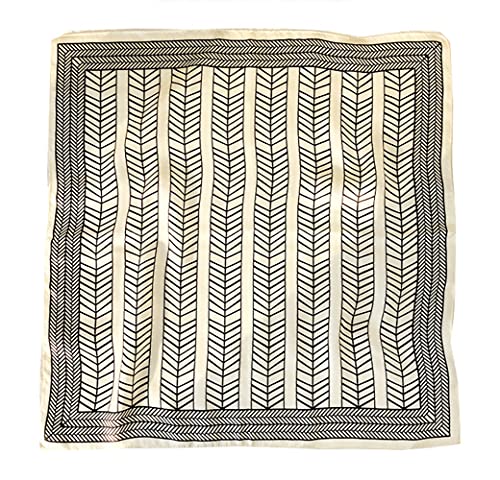 UK_Stone Herren 100% Seide Bandana Halstuch Krawatte Anzug Taschenhandtuch 50 * 50cm (Geometrie Beige) von UK_Stone