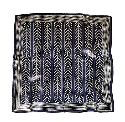 UK_Stone Herren 100% Seide Bandana Halstuch Krawatte Anzug Taschenhandtuch 50 * 50cm (Geometrie Dunkelblau) von UK_Stone