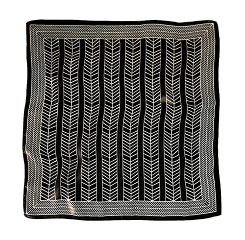 UK_Stone Herren 100% Seide Bandana Halstuch Krawatte Anzug Taschenhandtuch 50 * 50cm (Geometrie Schwarz) von UK_Stone