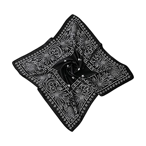 UK_Stone Herren 100% Seide Bandana Halstuch Krawatte Anzug Taschenhandtuch 50 * 50cm (Meteorregen Schwarz) von UK_Stone