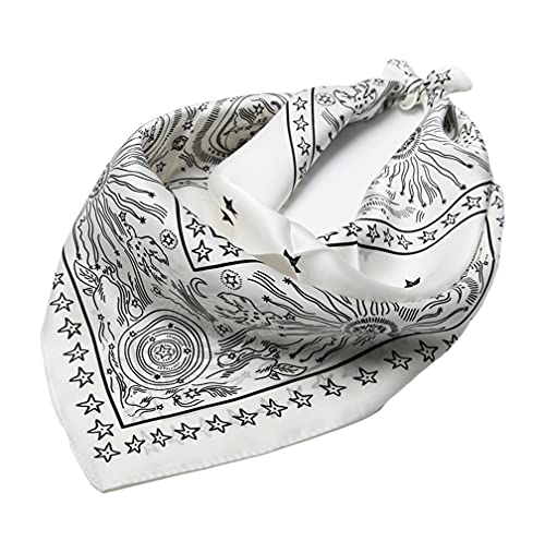 UK_Stone Herren 100% Seide Bandana Halstuch Krawatte Anzug Taschenhandtuch 50 * 50cm (Meteorregen Weiß) von UK_Stone
