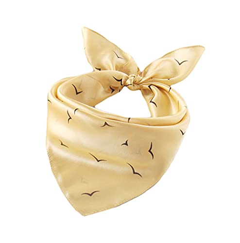 UK_Stone Herren 100% Seide Bandana Halstuch Krawatte Anzug Taschenhandtuch 50 * 50cm (Möwe Beige) von UK_Stone