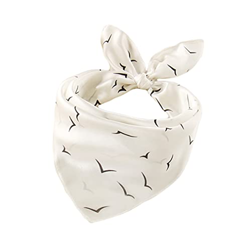 UK_Stone Herren 100% Seide Bandana Halstuch Krawatte Anzug Taschenhandtuch 50 * 50cm (Möwe Weiß) von UK_Stone