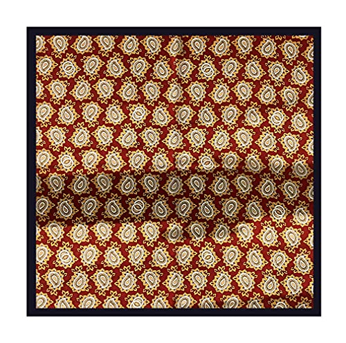 UK_Stone Herren 100% Seide Bandana Halstuch Krawatte Anzug Taschenhandtuch 50 * 50cm (Paisley #4 Schwarzrot) von UK_Stone