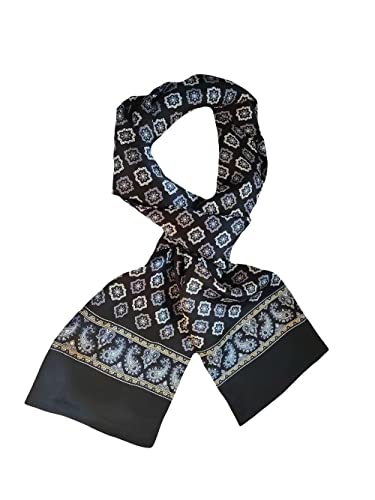 UK_Stone Klassisch 100% Seide Paisley Blumen Krone Diamant Doppelschicht Halstuch Herren Schal 12MM von UK_Stone