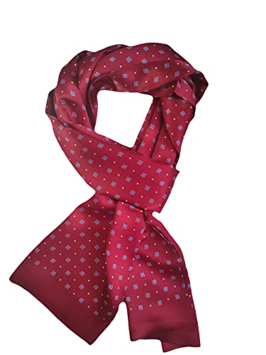 UK_Stone Klassisch 100% Seide Paisley Blumen Krone Diamant Doppelschicht Halstuch Herren Schal 12MM von UK_Stone