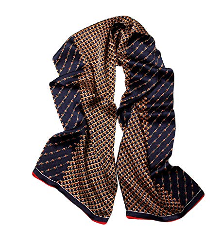 UK_Stone Klassisch 100% Seide Paisley Blumen Polka Dot Doppelschicht Halstuch Herren Schal 10MM von UK_Stone