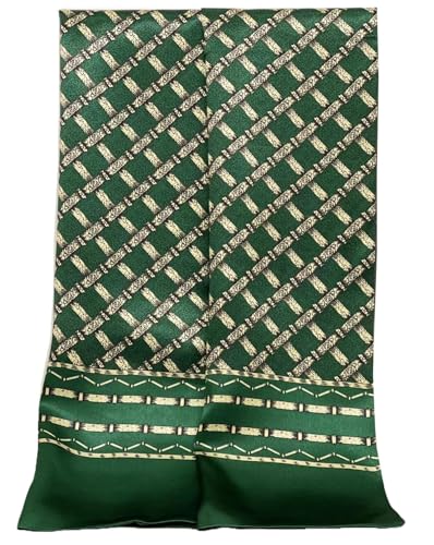 UK_Stone Klassisch Seidenschal Bambus Blogger Karo Kariert Halstuch Herren Schal Grün von UK_Stone