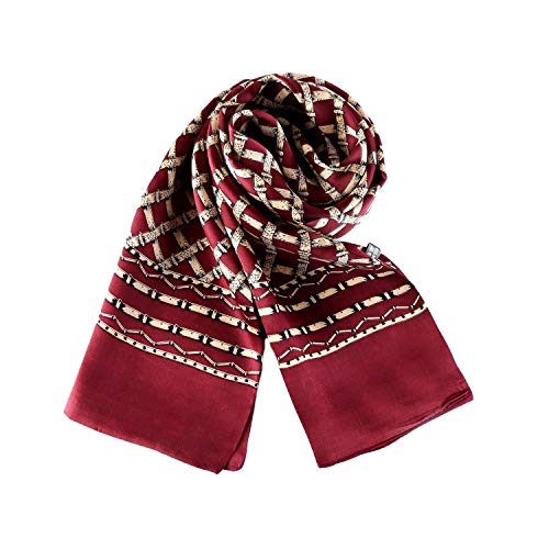 UK_Stone Klassisch Seidenschal Bambus Blogger Karo Kariert Halstuch Herren Schal Rot von UK_Stone