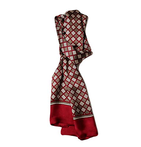 UK_Stone Klassisch Seidenschal Kariert Karo Blogger Halstuch Herren Schal Rot Hahnentritt Houndstooth von UK_Stone