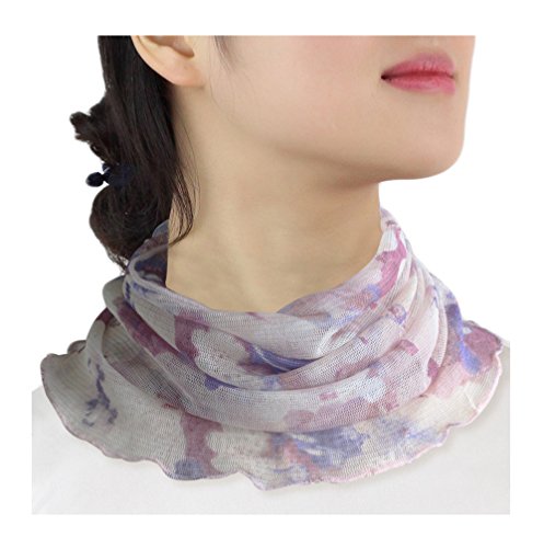 UK_Stone Muttertag Geschenk Damen 100% Mulberry Seide Blumen Schlauchschal Loop Halstuch Abnehmbar Faux Kragen (#11) von UK_Stone