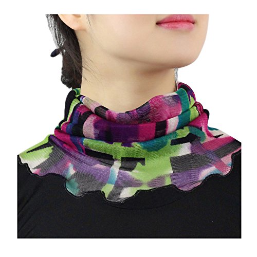 UK_Stone Muttertag Geschenk Damen 100% Mulberry Seide Schlauchschal Loop Halstuch Blumen Polka Dot Paisley Muster Abnehmbar Faux Kragen (#25) von UK_Stone