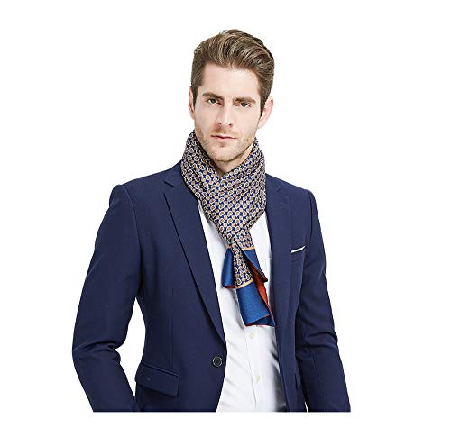 UK_Stone Seidenschal Doppelschicht Halstuch Herren Schal Loop Paisley Blumen von UK_Stone