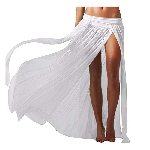 UK_Stone Strandkleider Damen Sarong Wickelrock Strand Unterrock Unifarbe Strandtuch Wickeltuch Bikinihosen Cover Up,Weiß von UK_Stone