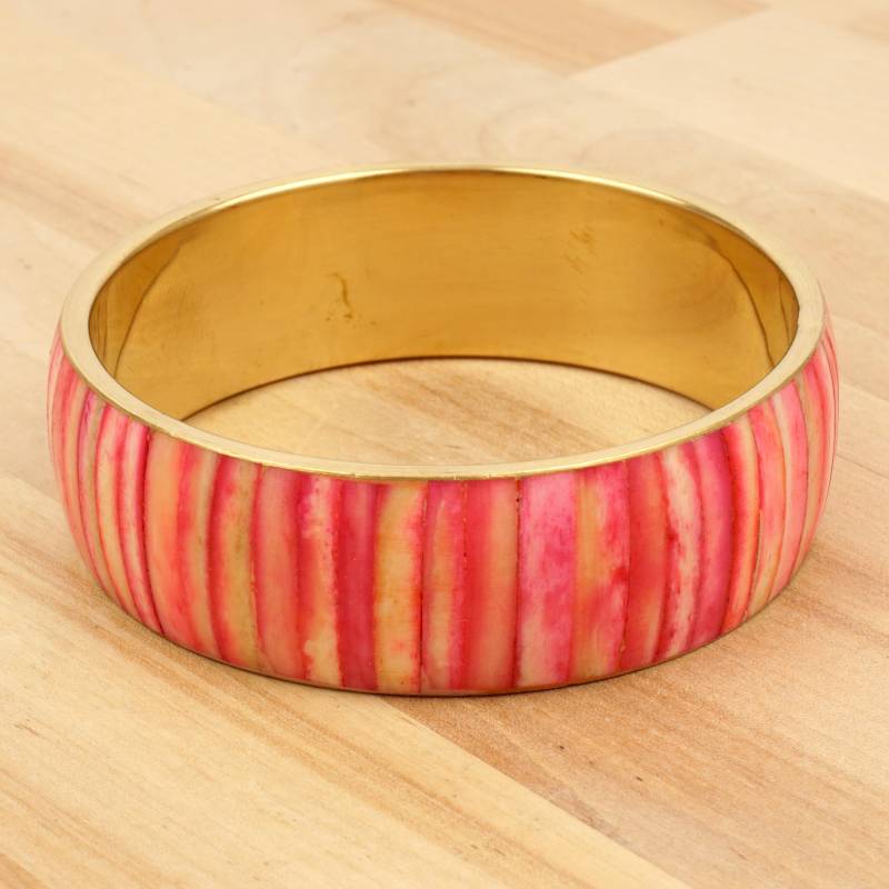 Armband || Pinkes Design Horn Und Messing Innen Jahrgang Armband || Pinkes Design Horn Und Messing Innen Jahrgang von UKAmobile