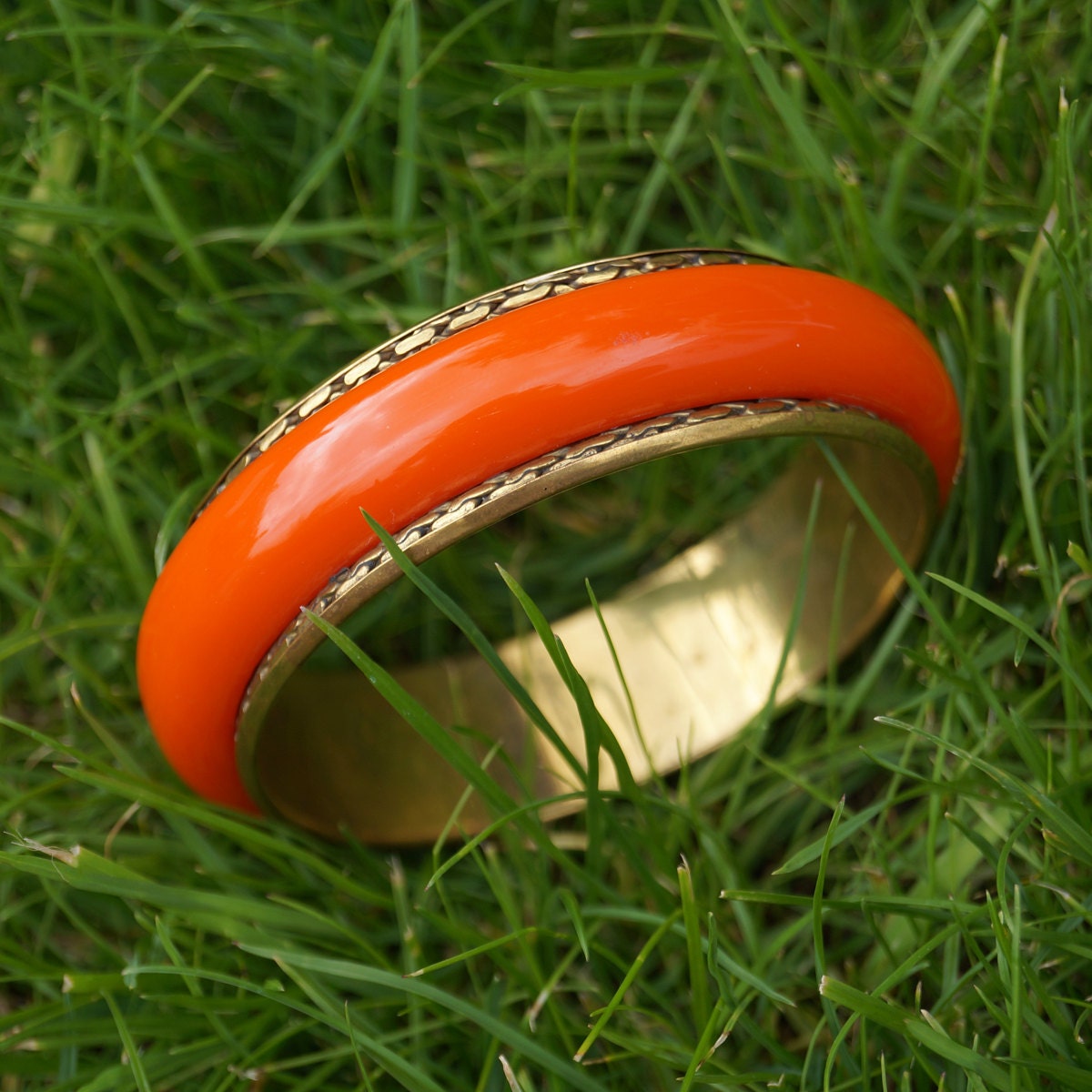Kunststoff Und Messing Armband || Außen Innen Design Jahrgang von UKAmobile