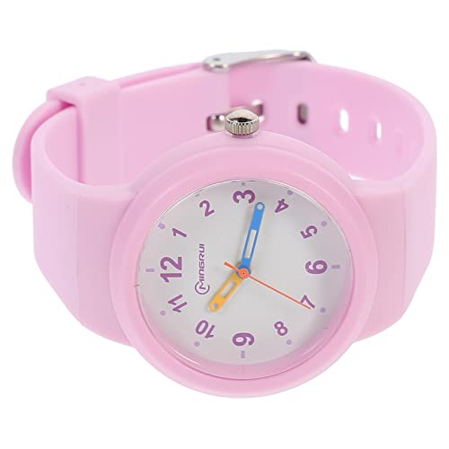 Kinder Wasserdicht Quarz- Armbanduhr: Einfaches Design Kleinkind Alltag Beiläufige Unisex Uhrarmbanduhr Geschenke für Kinder Erwachsene Prüfung Beobachten (Pink) von UKCOCO
