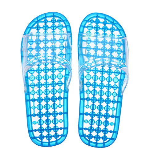 UKCOCO 1 Paar Hollowed out Fußmassage Hausschuhe Schnelltrocknende Duschslipper mit Drainage für Zuhause Blau Xl Komfortable und Langlebige Badeschuhe für Frühling Sommer und Herbst von UKCOCO