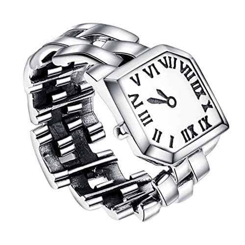 UKCOCO 1stk Uhrenring Ringförmige Uhr Digitaluhr Für Frauen Hand Wind Uhr Runde Quarz Ring Uhr Armbanduhren Für Kinder Uhr Mit Handaufzug S925 Sterlingsilber Fräulein Wärter Laufen von UKCOCO