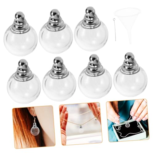 UKCOCO 10 Stück Teiliges Glasanhänger Transparent Hohlkugel mit Weißem Schraubverschluss DIY Charms für Halsketten Armbänder Schmuckherstellung Kreative Wunschflaschen Anhänger von UKCOCO