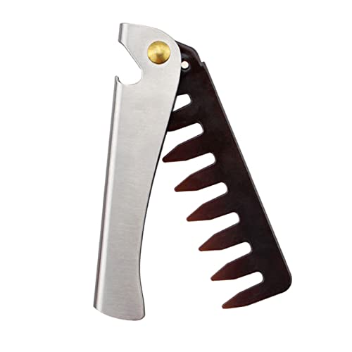 UKCOCO 1Stück Faltbarer Haarkamm für Männer Tragbarer Kopfmassagekamm mit Zähnen für Herrenfrisuren und Kopfhautmassage aus Hautfreundlichem von UKCOCO