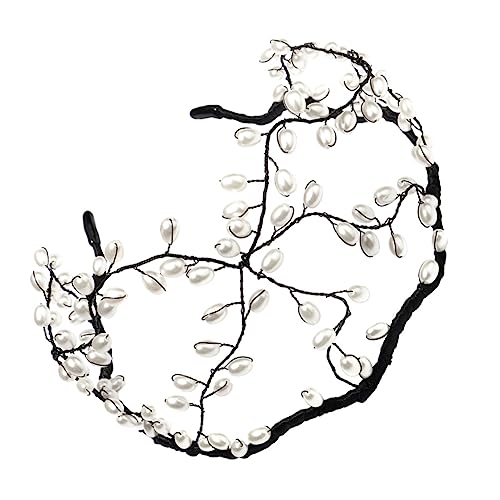 UKCOCO 1Stück Hochwertiges Braut Haarband aus Netz und Perlen Stilvolles Haar Accessoire für Hochzeiten Festliche Anlässe und Besondere Events Schwarz Handwerkskunst von UKCOCO