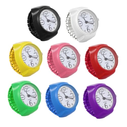 UKCOCO Uhrenförmiger Ring Unisex Quarz Fingerring Mit Elastischem Band Schwarz Modische Kleiner Uhrenring Für Herren Und Damen Als Für Besondere Anlässe von UKCOCO