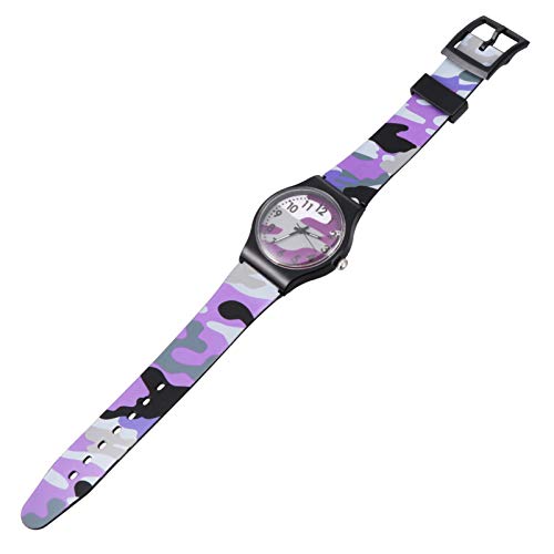 UKCOCO 1stück Kinderuhr Cartoon Design Camouflage Armbanduhr Für Mädchen Und Jungen Hochwertiger PVC-Riemen Präzise Zeitmessung Zu Geburtstagen Und Feiertagen von UKCOCO