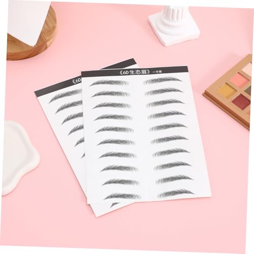 UKCOCO 2 Blätter Wasserfeste Augenbrauen Aufkleber Haarähnliche Simulation Künstliche Augenbrauen Make Up Tools Selbstklebend Einfach Anzuwenden für Natürliche Augenbrauenform bei Frauen von UKCOCO