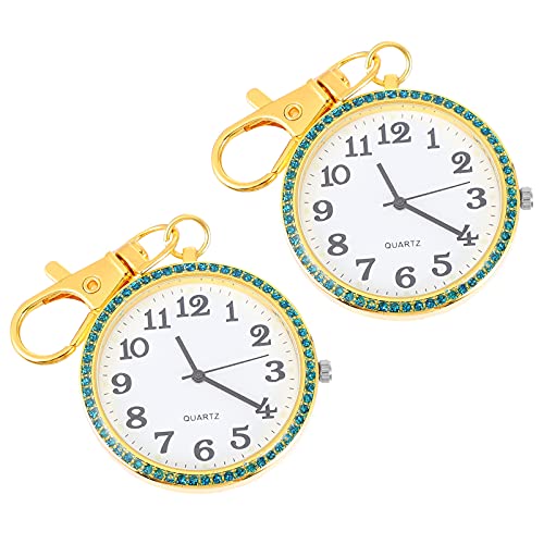 UKCOCO Zubehör 2 STÜCKE Keychain Taschenuhr Strass Hanging Revers Watch Doctors FOB Brooch Watch Für Krankenschwestern Ärzte Studenten Taschenuhr Ring von UKCOCO