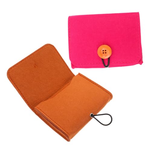 UKCOCO 2 Stück Ätherische Öle Aufbewahrung Filztasche Klein Kompakt Tragbar Reise Organizer Tasche für Flaschen Purse Geeignet Rosa Braun von UKCOCO