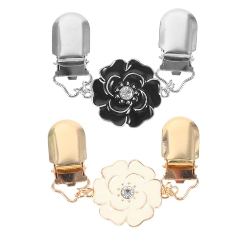 UKCOCO 2 Stück Blumenbroschen aus Langlebiger Legierung Vielseitige Pullover Clips und Kragenhalter für Damen Dekorative Strickjacken und Schalclips Kleidungsspangen für Verschiedene von UKCOCO