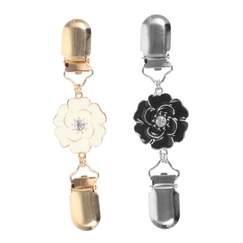 UKCOCO 2 Stück Damen Cardigan Clips Blütenbrosche Strickjacken Verschluss Pullover Kragenclip Spange für Kleidung aus Langlebiger Legierung von UKCOCO