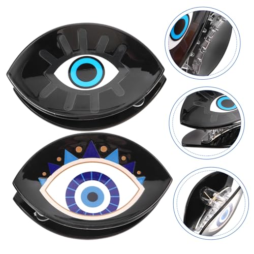 UKCOCO 2 Stück Evil Eye Haarkralle Große Blaue Haarspange mit Augen Dekorativer Haarklammer für Damen Rutschfester Krallenclip für Hohes Volumen und Stilvolles Haarstyling von UKCOCO